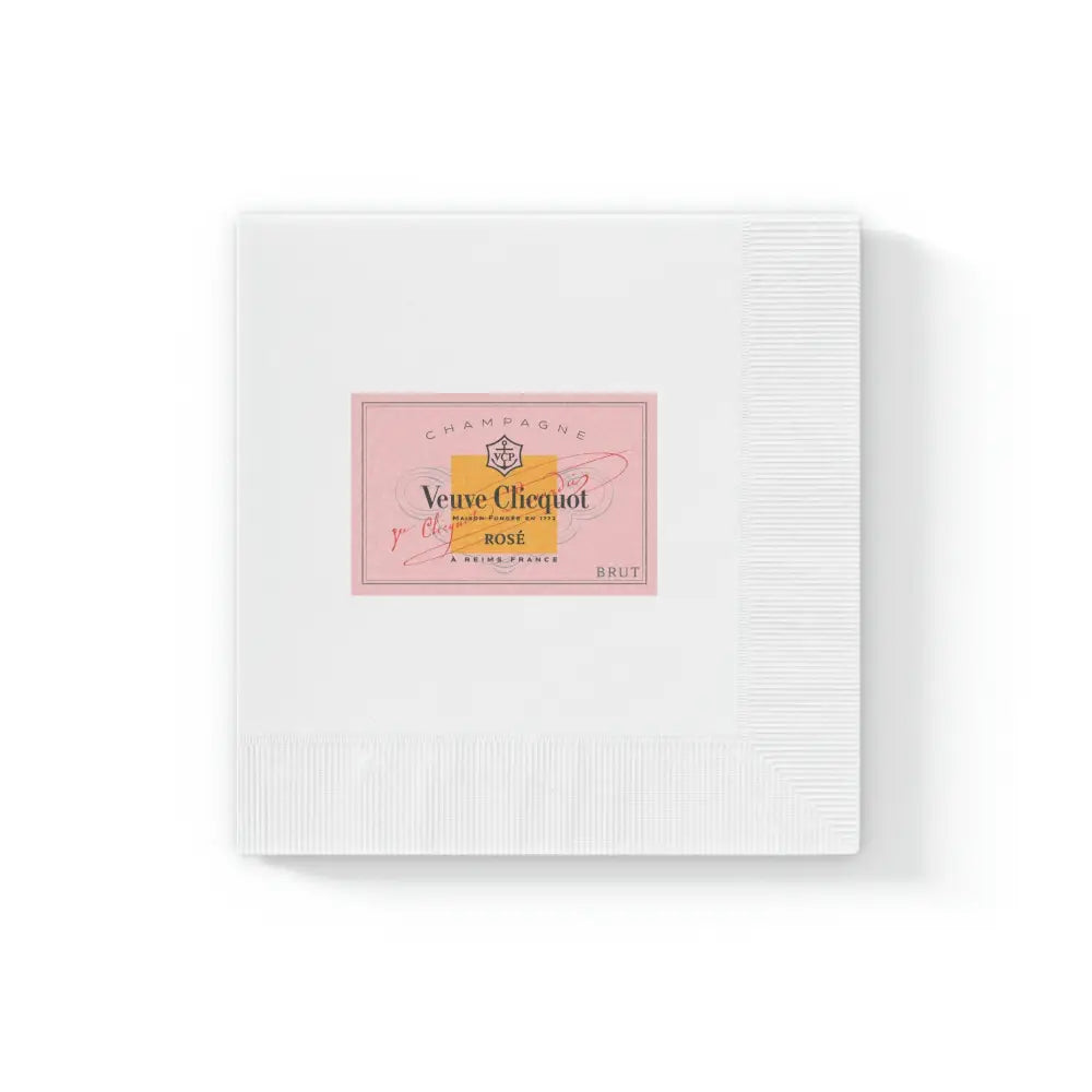 Veuve Clicquot Rose All Day Napkins - 6.5’’ x 6.5’’ / White / 100 pcs - Home Decor