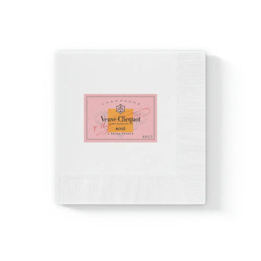 Veuve Clicquot Rose All Day Napkins - 6.5’’ x 6.5’’ / White / 50 pcs - Home Decor
