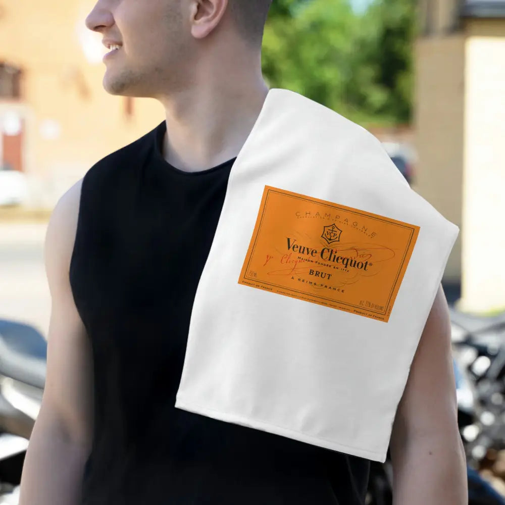 Veuve Clicquot Towel HQ Print - White / 11’’ × 18’’ - Home Decor