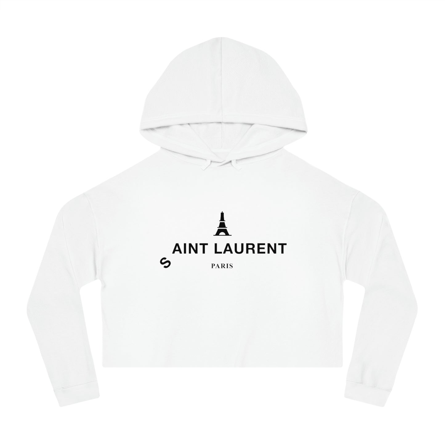 AINT LAURENT Cropped Hooded Sweatshirt
