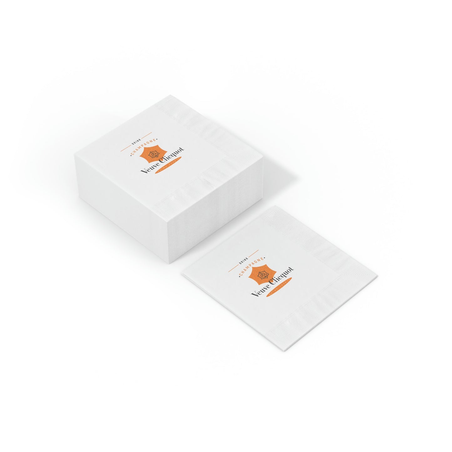 Veuve Clicquot Champagne - White Coined Napkins