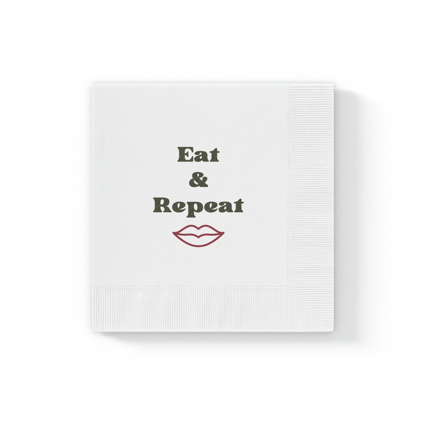 Eat & Repeat White Coined Napkins