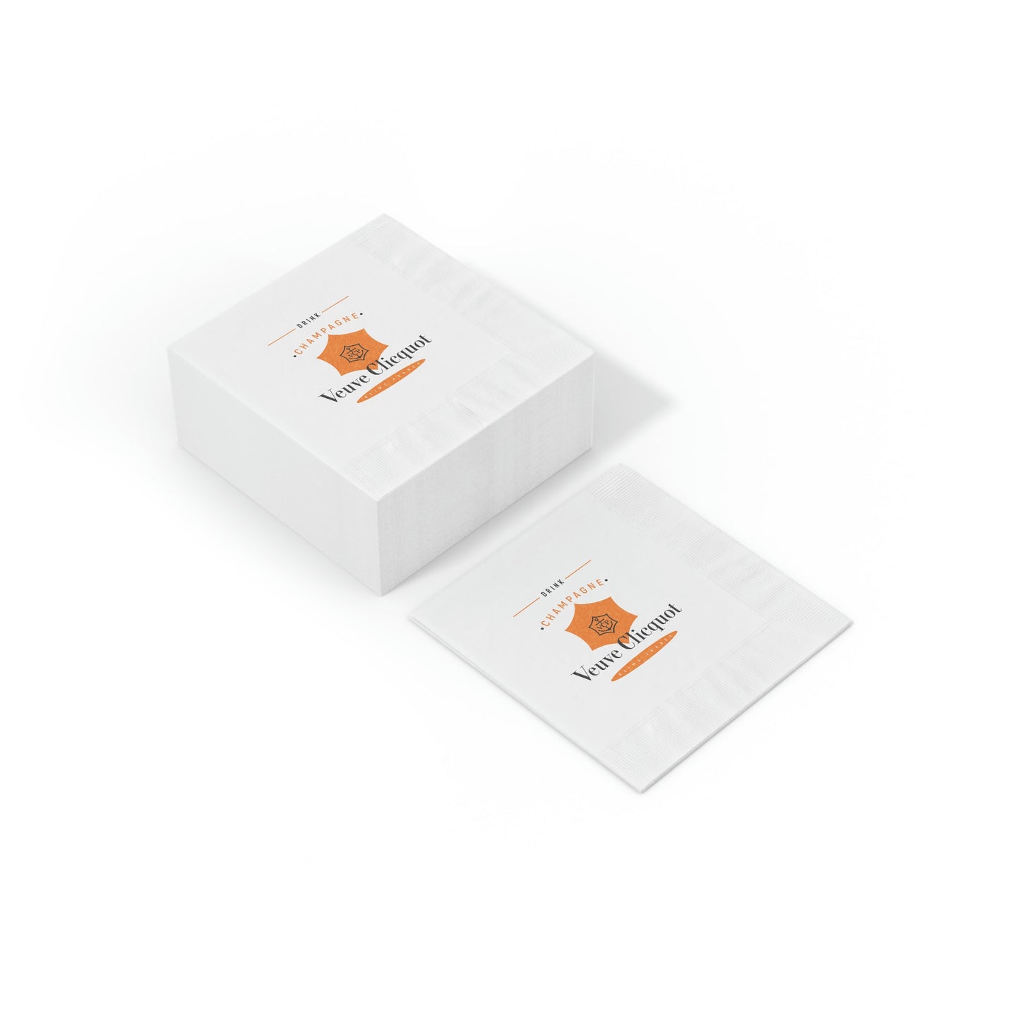 Veuve Clicquot Champagne - White Coined Napkins