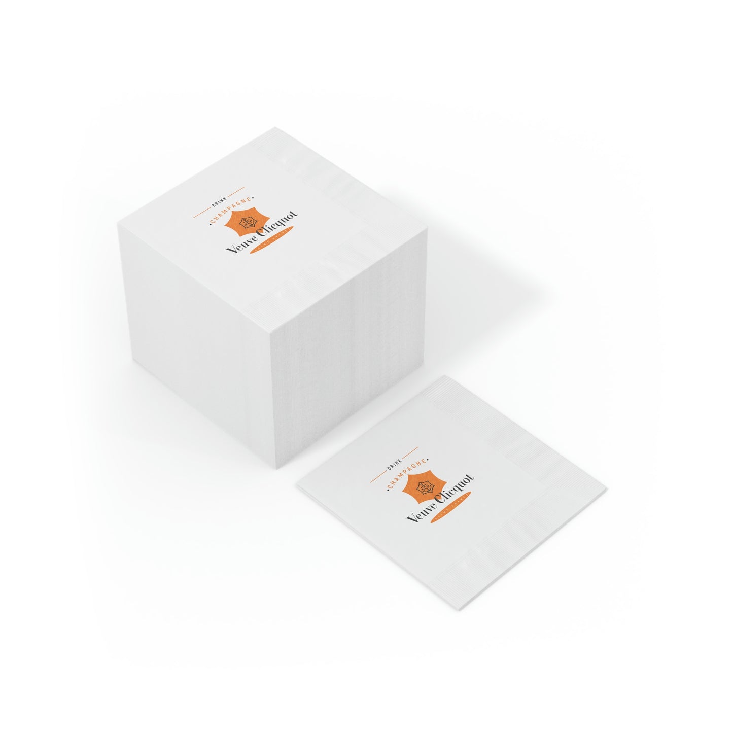 Veuve Clicquot Champagne - White Coined Napkins