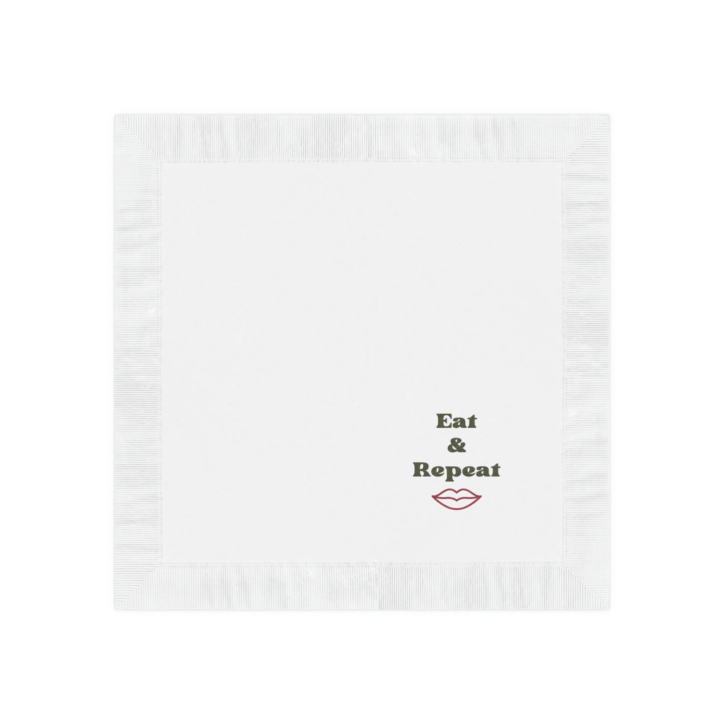 Eat & Repeat White Coined Napkins