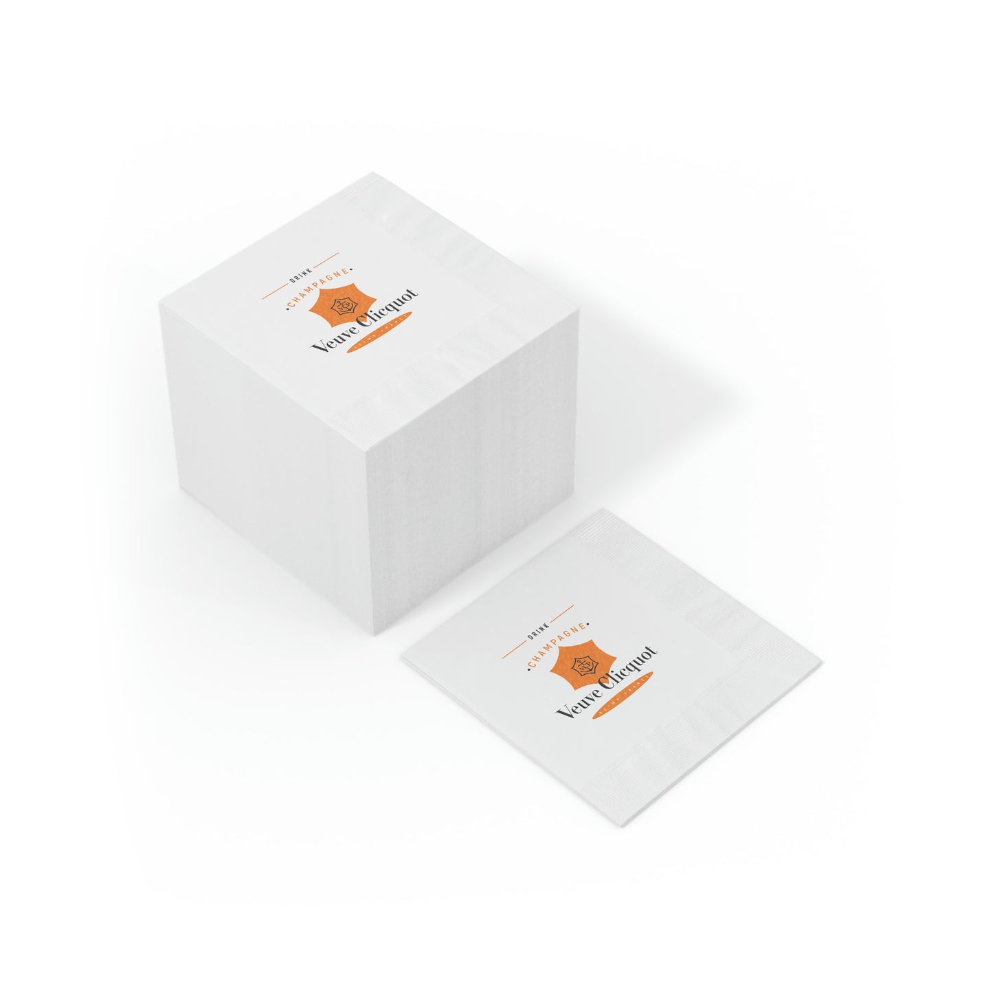 Veuve Clicquot Champagne - White Coined Napkins