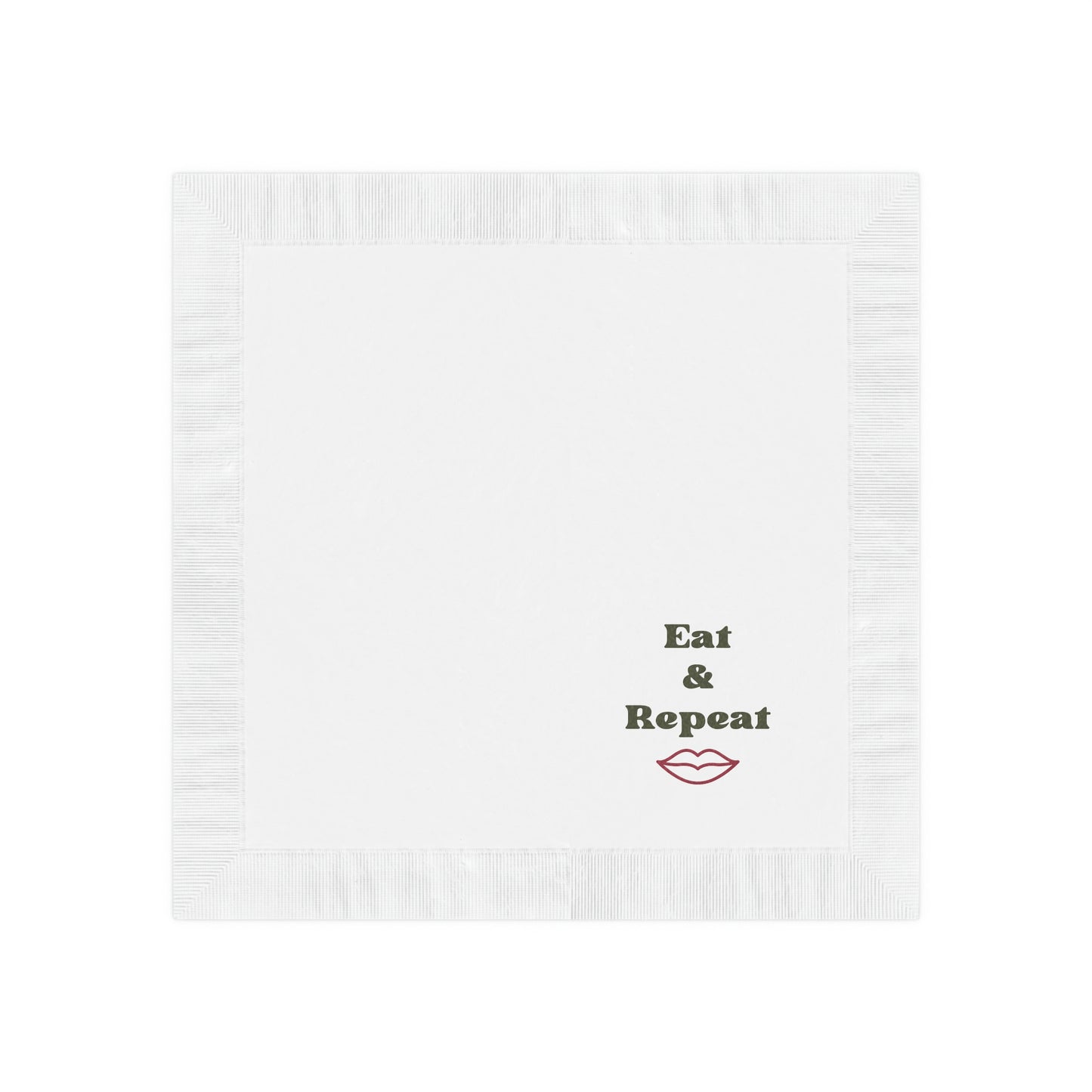 Eat & Repeat White Coined Napkins