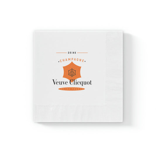 Veuve Clicquot Champagne - White Coined Napkins